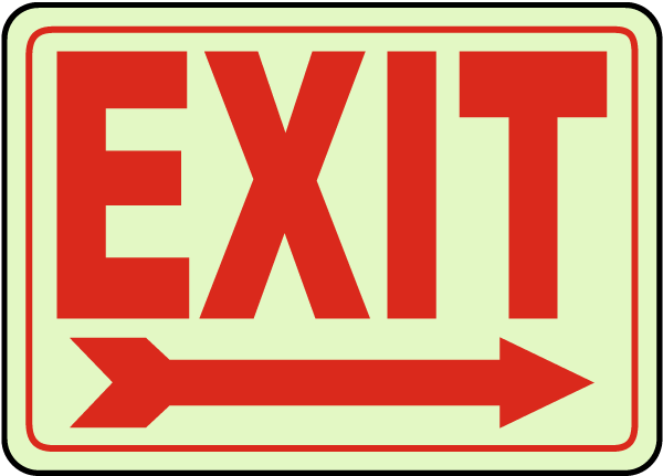 Exit (Right Arrow) Sign A5111 - by SafetySign.com