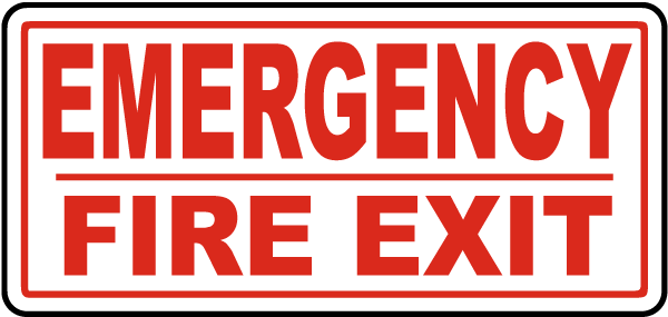 Emergency Fire Exit Sign
