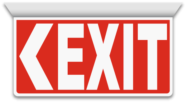 2-Way Exit (Left Arrow) Sign