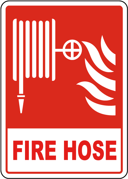 Fire Hose Reel Sign 200mm x 300mm Self Adhesive Vinyl 