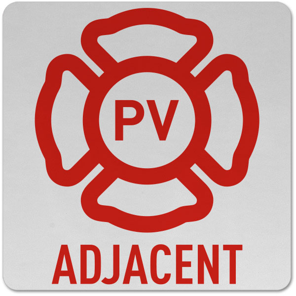 PV - Adjacent Solar Panel Sign
