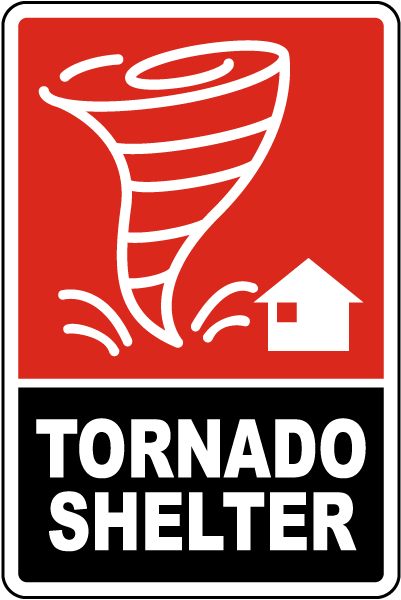 Tornado Shelter Sign