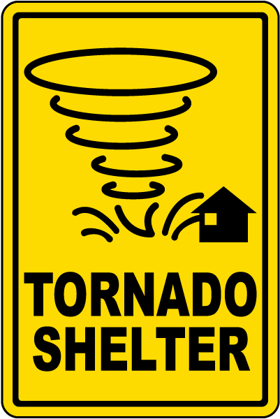 Tornado Shelter Sign