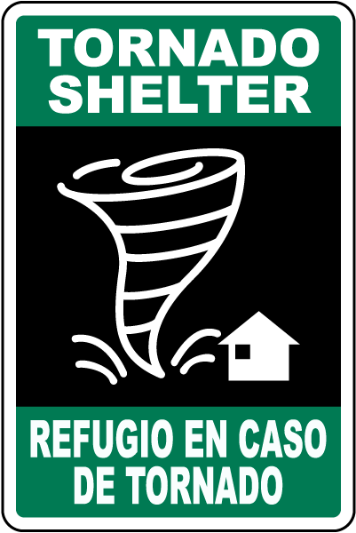 Bilingual Tornado Shelter Sign