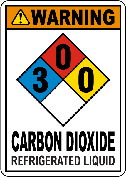 NFPA Warning Carbon Dioxide Refrigerated Liquid Sign