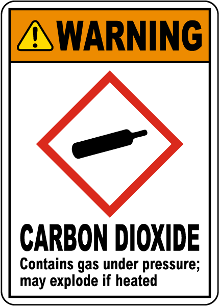 Warning Carbon Dioxide GHS Sign