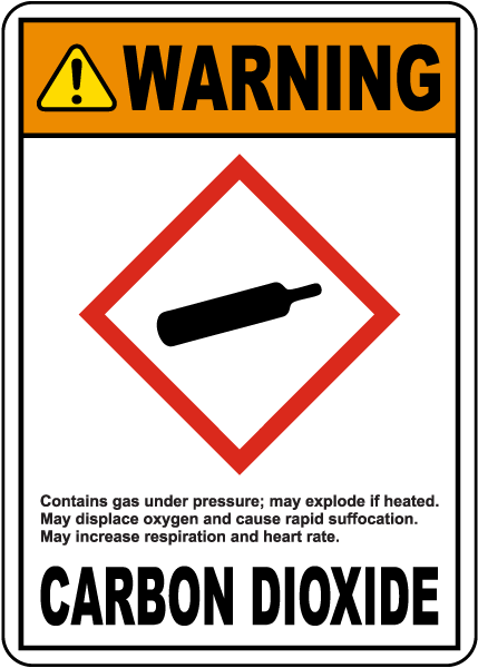 Warning Carbon Dioxide GHS Sign
