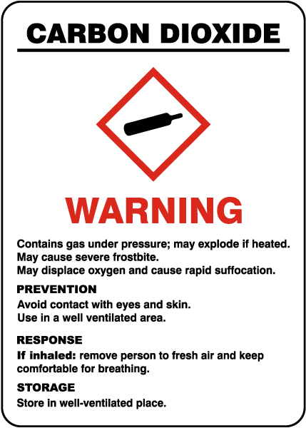 Carbon Dioxide Warning GHS Sign