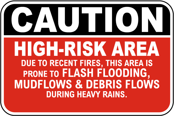 Caution High-Risk Area Sign