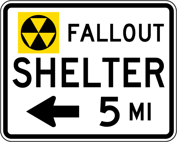 Fallout Shelter 5 MI (Left Arrow) Sign