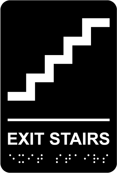 Exit Stairs Sign with Braille