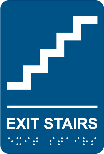 Exit Stairs Sign with Braille