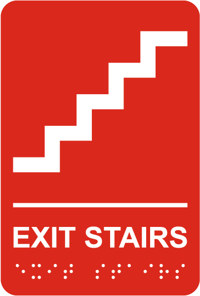 Exit Stairs Sign with Braille