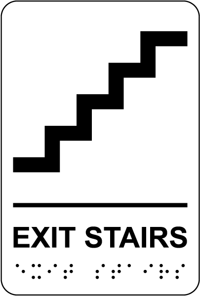 Exit Stairs Sign with Braille