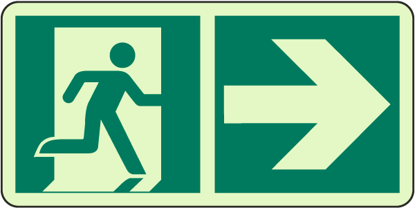 Exit to the Right Sign