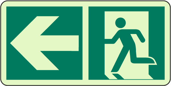 Exit to the Left Sign