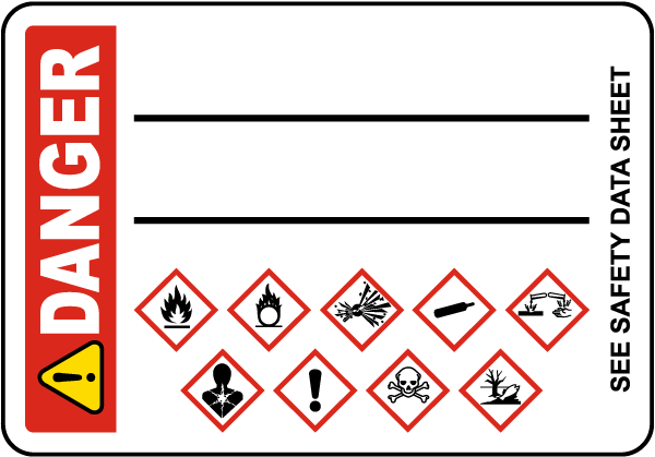Write-On Danger GHS Secondary Label 