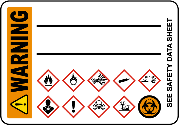 Write-On Warning GHS Secondary Biohazard Label 