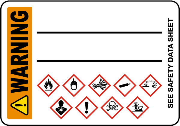 Write-On Warning GHS Secondary Label 