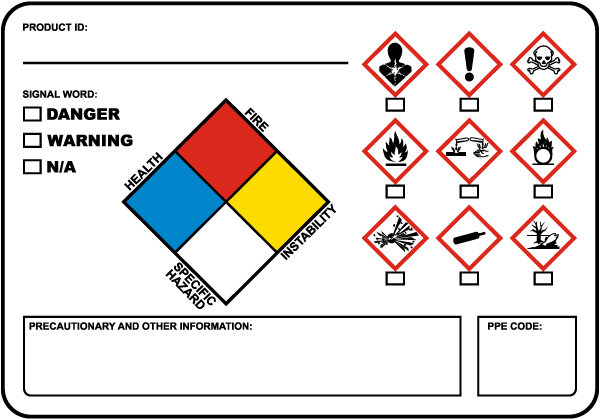 Write-On GHS Secondary Special Hazard Label