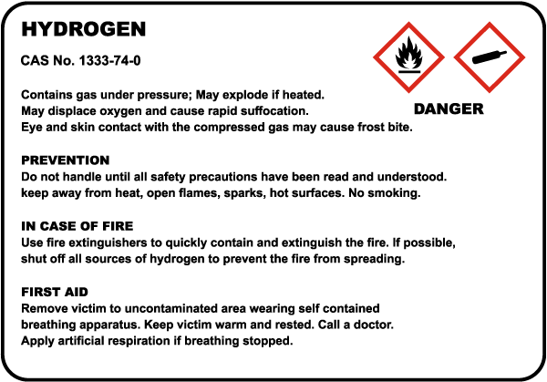 Hydrogen Danger Sign