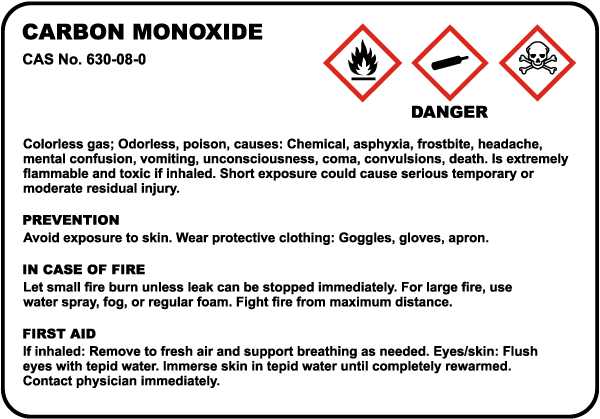 Carbon Monoxide Danger Sign
