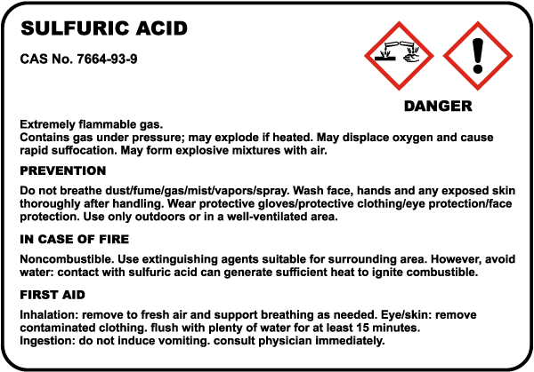 Sulfuric Acid Danger Sign