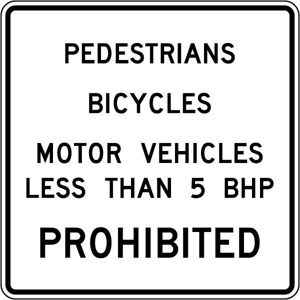 5 BHP Prohibited Sign
