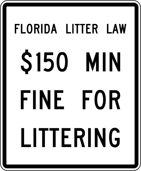 Florida Litter Law Sign