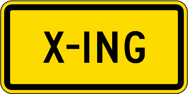 Golf Cart Crossing Plaque Sign