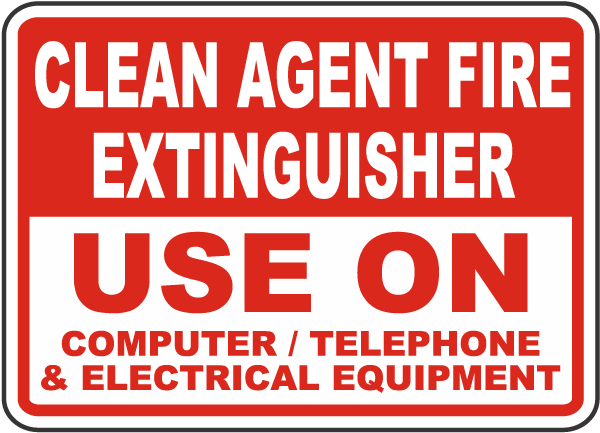 Clean Agent Fire Extinguisher Sign
