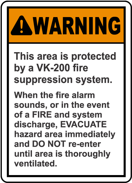Warning Protected By VK 20 System Sign