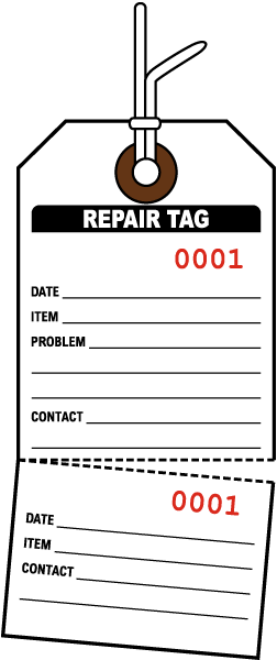 White Repair Tag