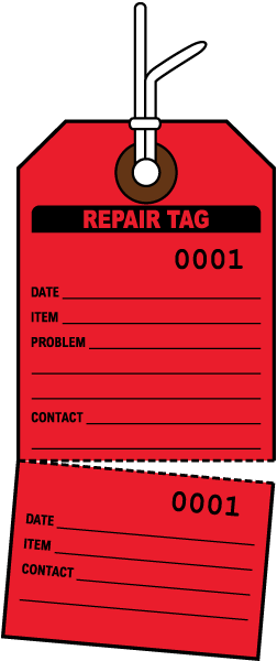 Red Repair Tag