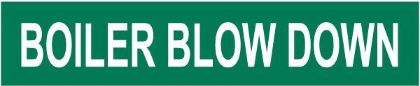 Boiler Blow Down Pipe Label