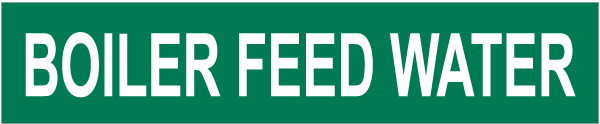 Boiler Feed Water Pipe Label