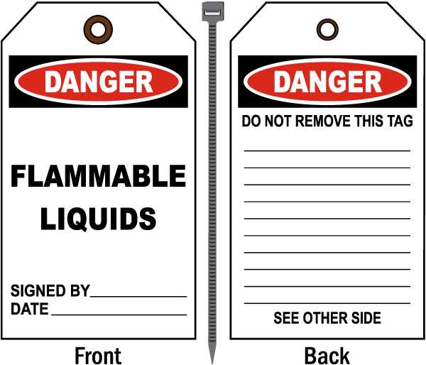 Danger Flammable Liquids Tag