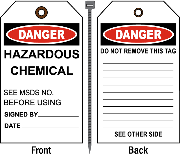 Danger Hazardous Chemical Tag