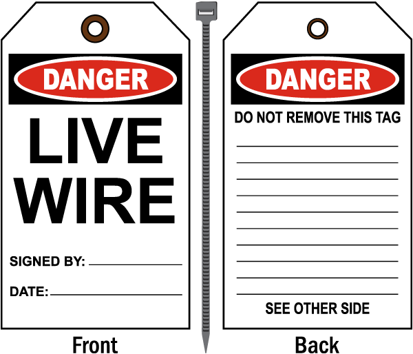 Danger Live Wire Tag