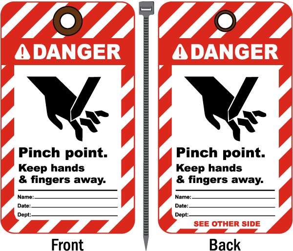 Danger Pinch Point Keep Away Tag