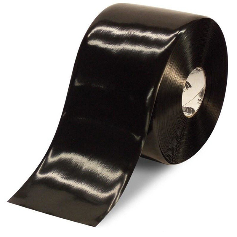 6" Black Mighty Line Safety Floor Tape - 100 FT. Roll