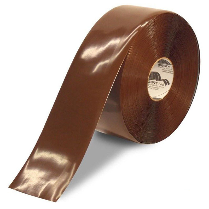 4" Brown Mighty Line Safety Floor Tape - 100 FT. Roll