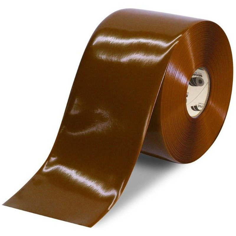 6" Brown Mighty Line Safety Floor Tape - 100 FT. Roll