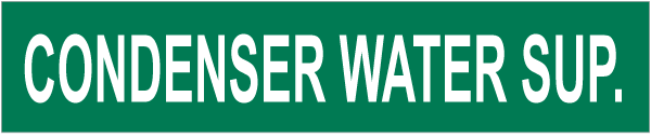 Condenser Water Sup. Pipe Label