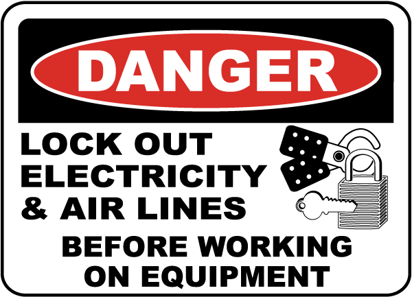 Danger Lock Out Electricity Sign