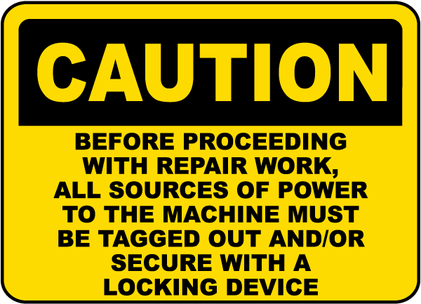 Caution All Sources of Power Label