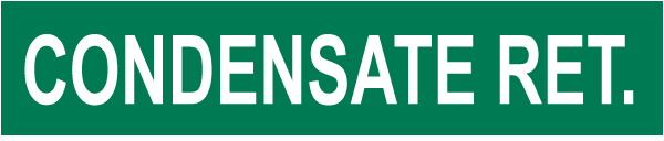 Condensate Ret. Pipe Label