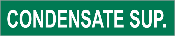 Condensate Sup. Pipe Label