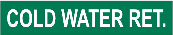Cold Water Ret. Pipe Label