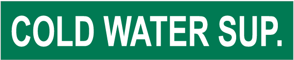 Cold Water Sup. Pipe Label